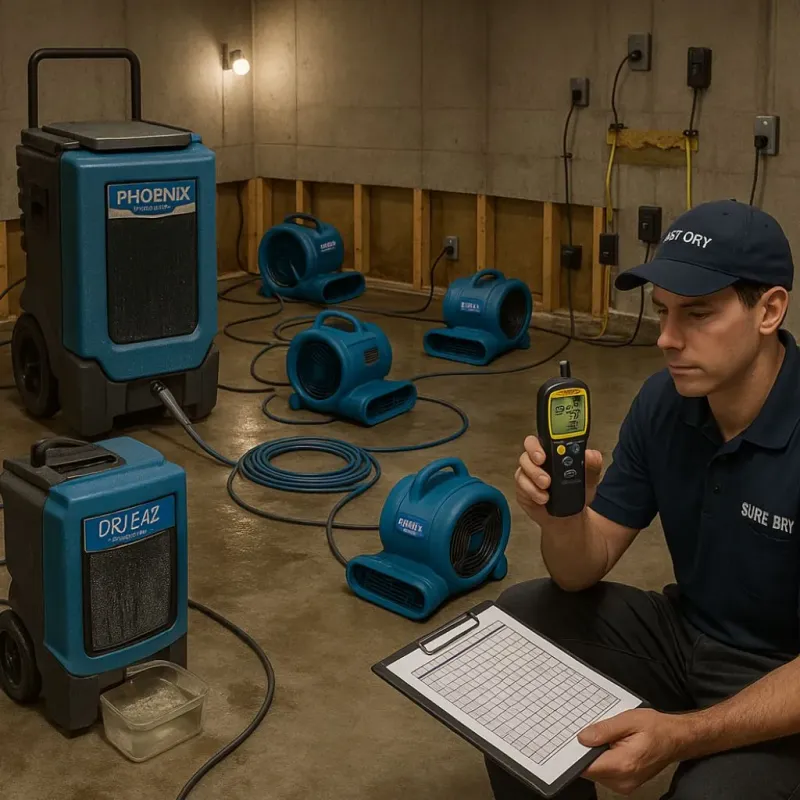 Structural Drying and Dehumidification process in Miramar Beach, FL